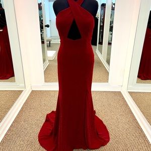 Abby Paris by Lucci Lu Formal Gown Size 18 Burgandy 981042